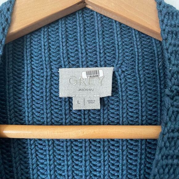 Grey by Jason Wu Blue mock neck pullover wool sweater heavy weight Large - Picture 7 of 8